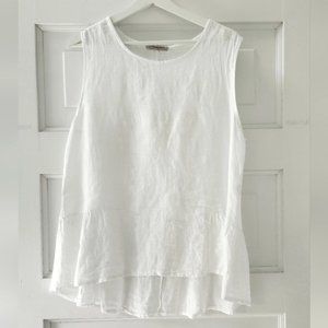 Francesca Bettini Made in Italy White Linen Top LARGE